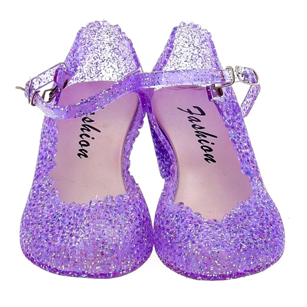 ☘️3/$25 SALE! Sparkly Comfy Cute Low Wedge Jellies - Picture 2 of 9